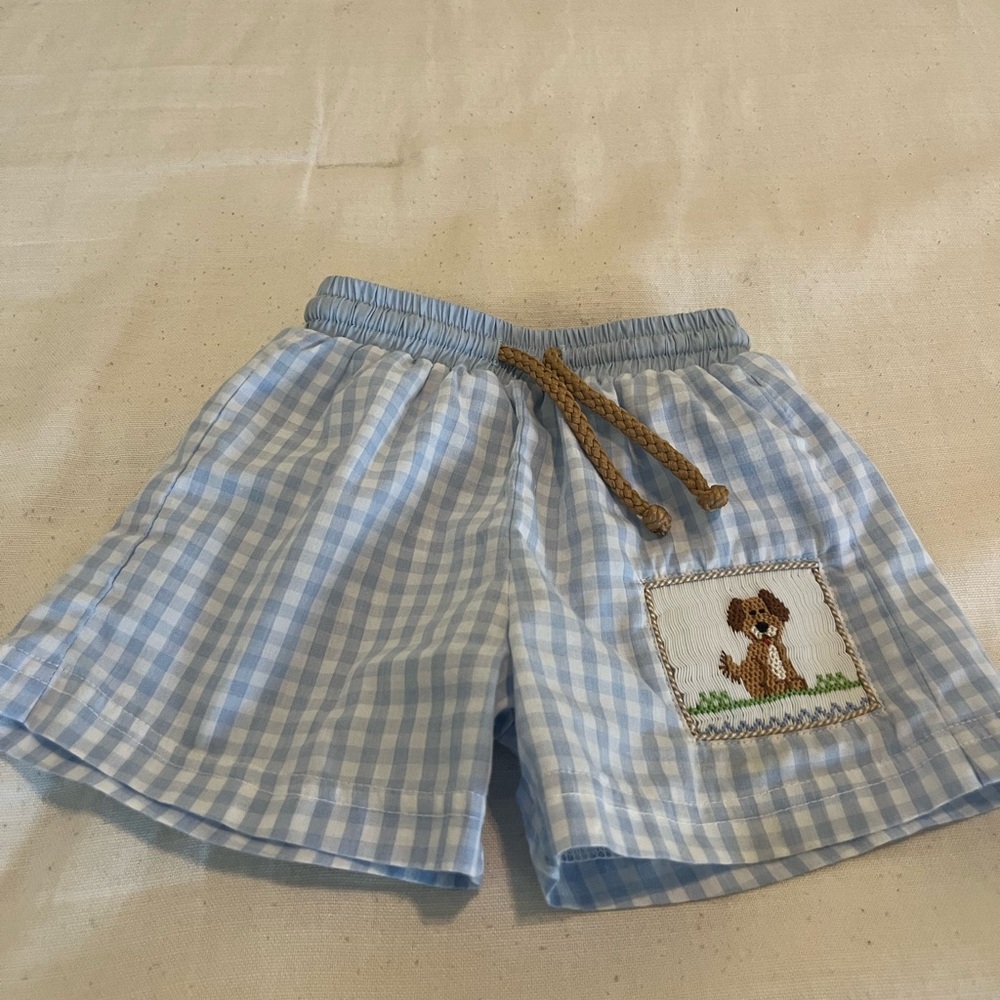 Velani Light Blue Gingham Shorts
